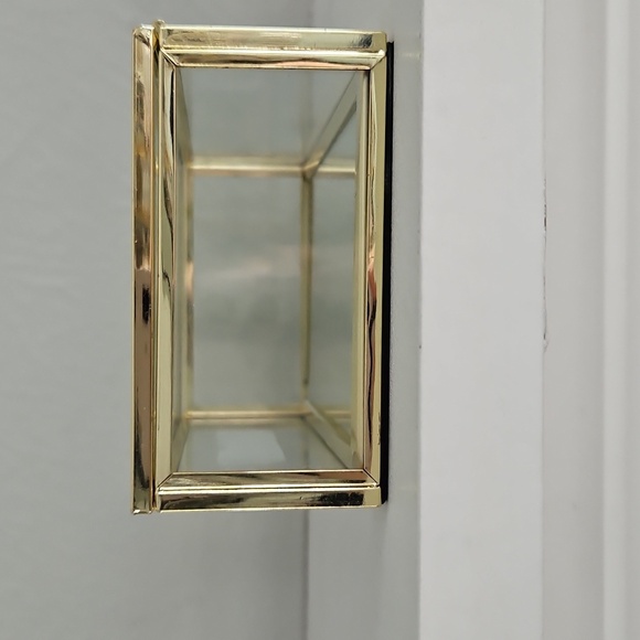 NWOT Gold Trim Glass Jewelry/Trinket Box - Picture 6 of 7